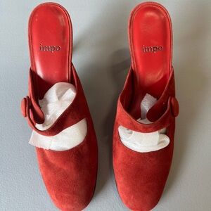 Impo suede mules. Size 7.5 Red